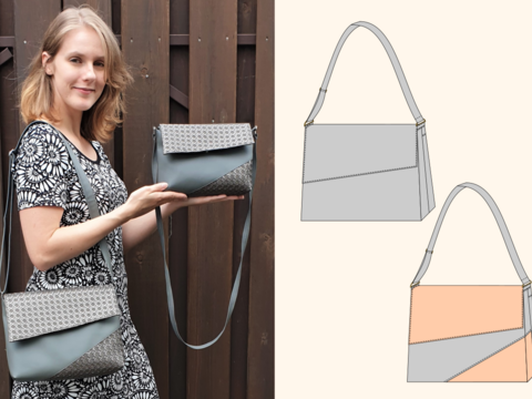 Chloe – Rechteckige Tasche mit Klappe und Reißverschluss, 2 Größen, A4+A0