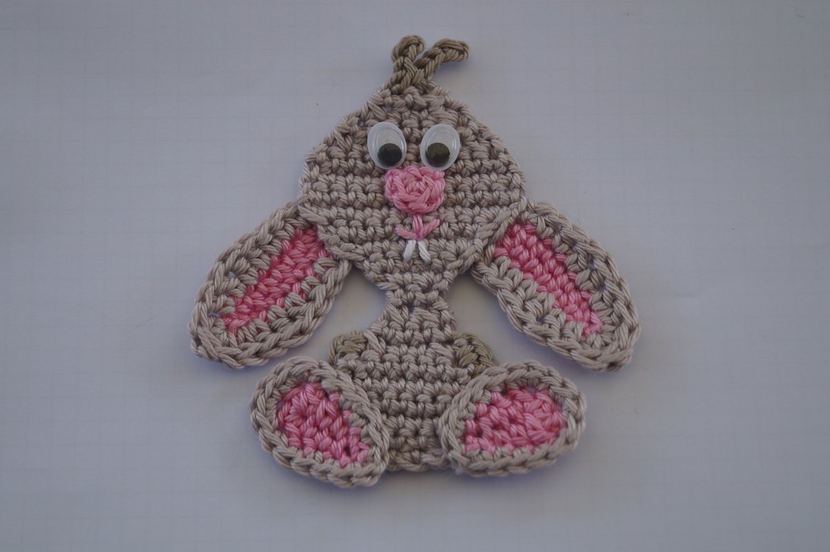 Applikation - Hase häkeln - Aufnäher - Hoppel - - Bild 2