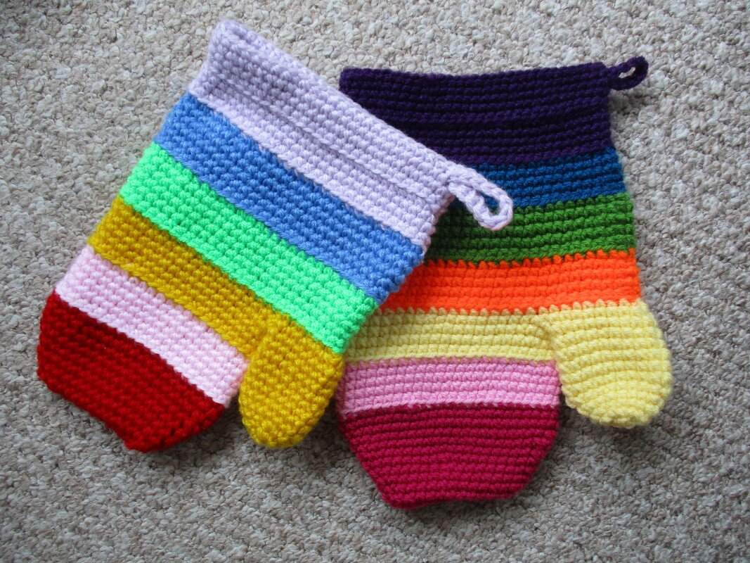 Anleitung Regenbogen Ofenhandschuh