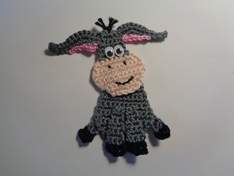 Applikation - Esel häkeln - Aufnäher -