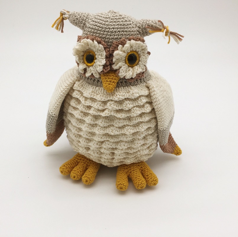 Häkelanleitung Eule Schuhubert