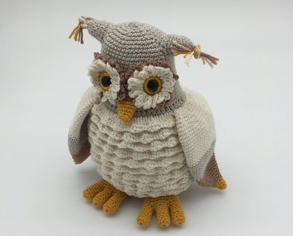 Häkelanleitung Eule Schuhubert