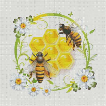 Bees cross stitch