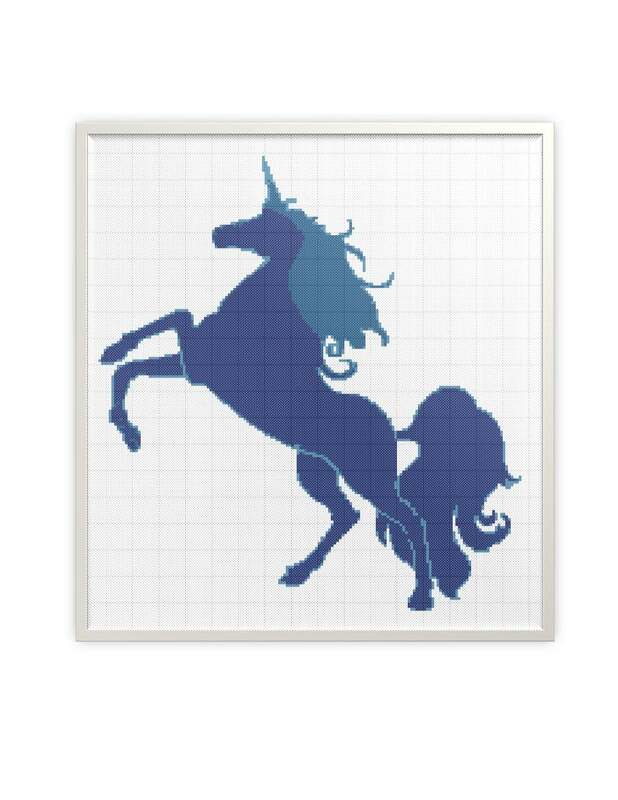 Unicorn cross stitch pattern for embroidery