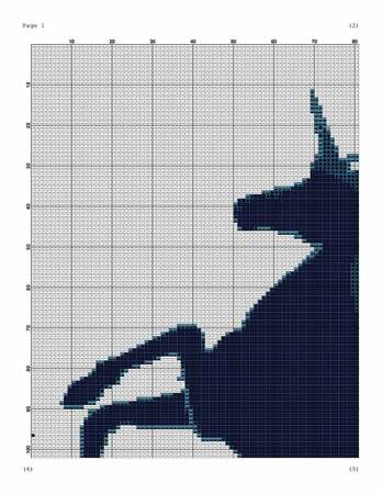 Unicorn cross stitch pattern for embroidery