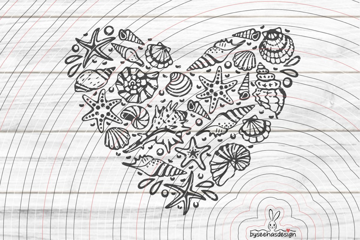 Muschel Herz Plotterdatei SVG DXF