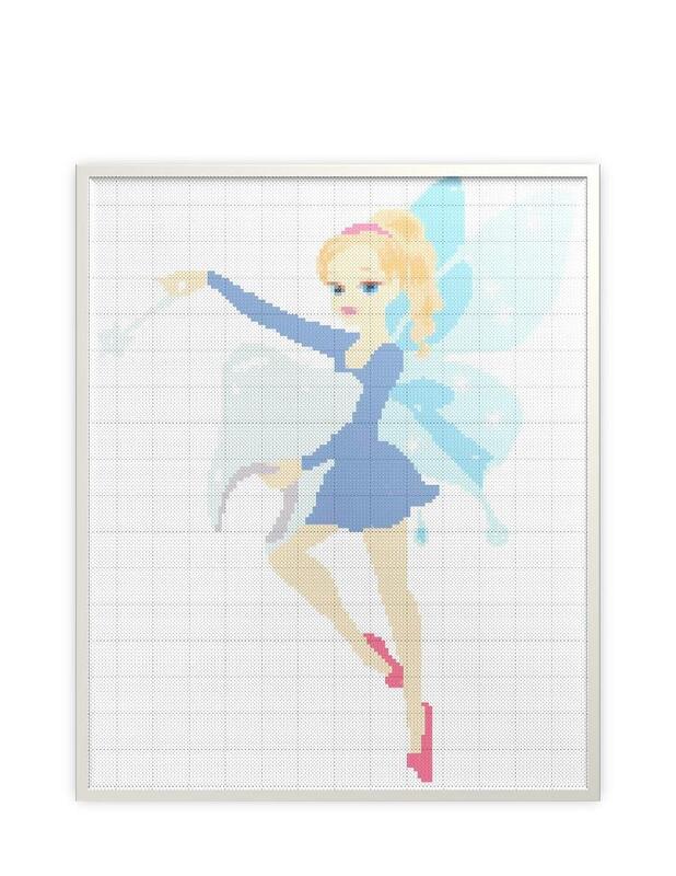 Tooth fairy cross stitch pattern for embroidery