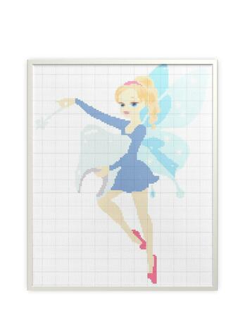 Tooth fairy cross stitch pattern for embroidery