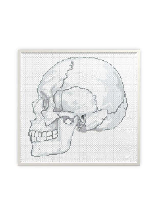 skull silhouette pattern for embroidery