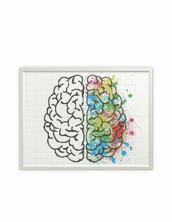Brain anatomy cross stitch, embroidery scheme