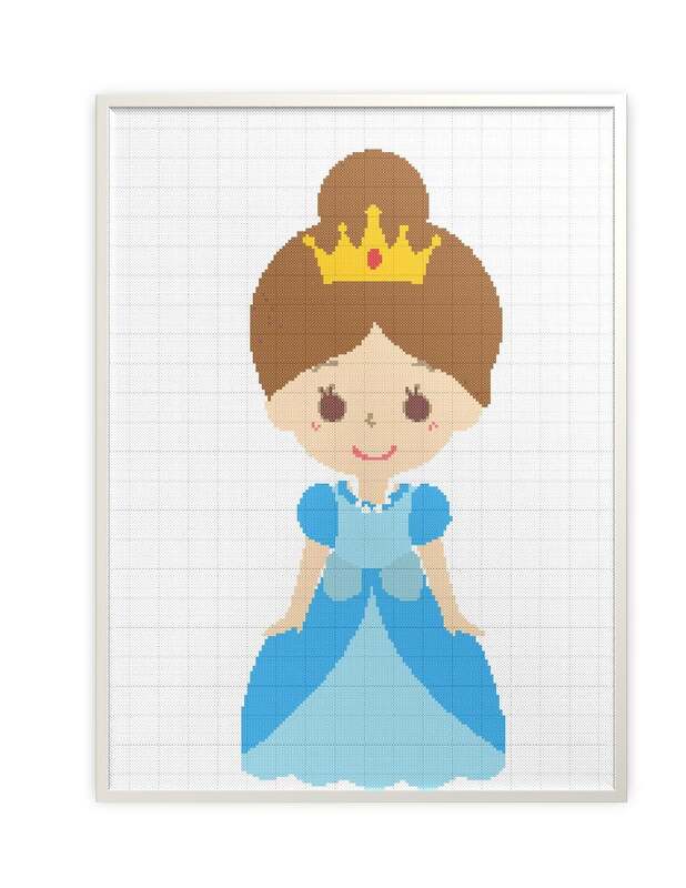 Princess cartoon embroidery