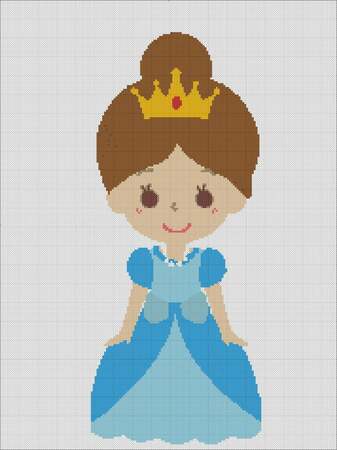 Princess cartoon embroidery
