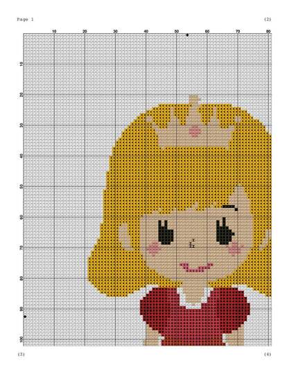 Princess in red dress embroidery