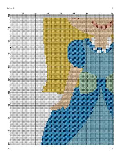 Princess in blue dress embroidery