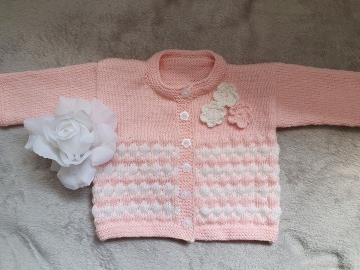 Strickanleitung Babyjäckchen Bubble Größe 74/80!