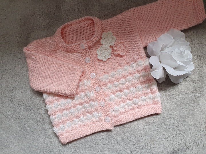 Strickanleitung Babyjäckchen Bubble Größe 74/80!