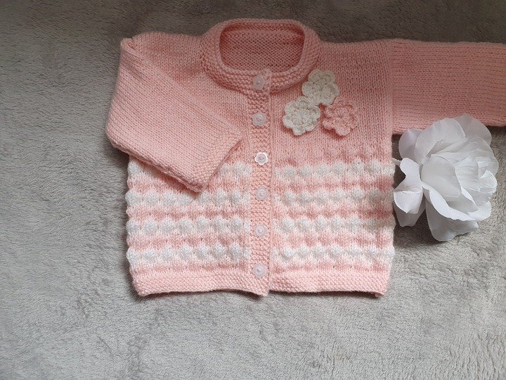 Strickanleitung Babyjäckchen Bubble Größe 74/80!