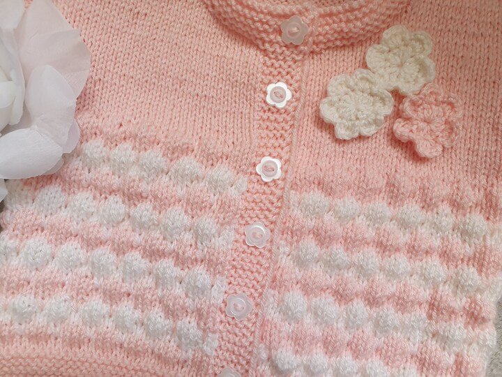 Strickanleitung Babyjäckchen Bubble Größe 74/80!
