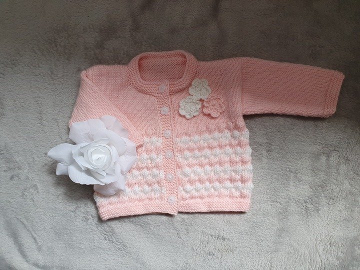 Strickanleitung Babyjäckchen Bubble Größe 74/80!