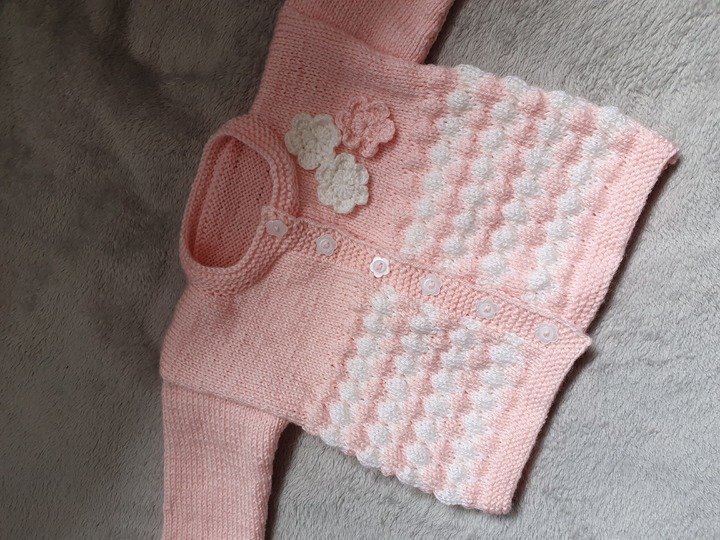 Strickanleitung Babyjäckchen Bubble Größe 74/80!