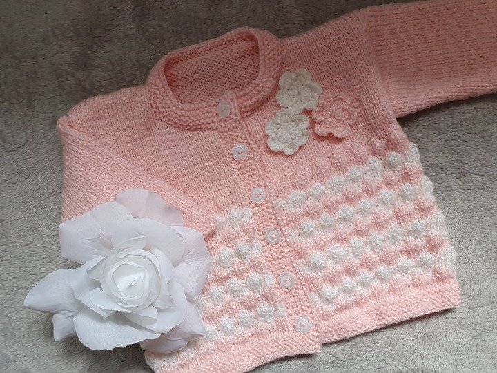 Strickanleitung Babyjäckchen Bubble Größe 74/80!