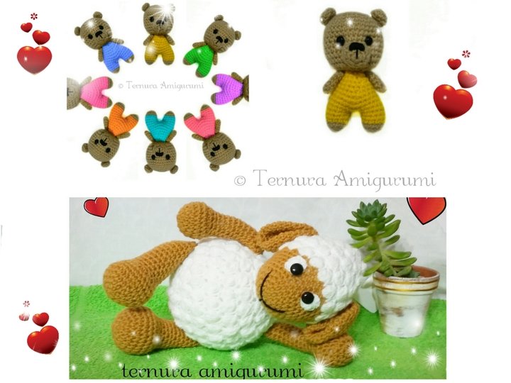 Crochet pattern bears + sheep Ternura Amigurumi English - Deutsch - Dutch