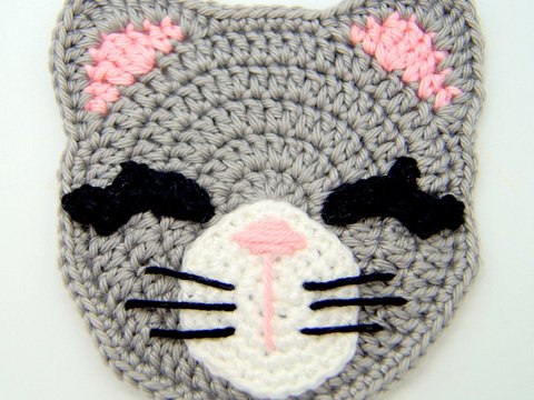 Häkelanleitung Applikation Katze