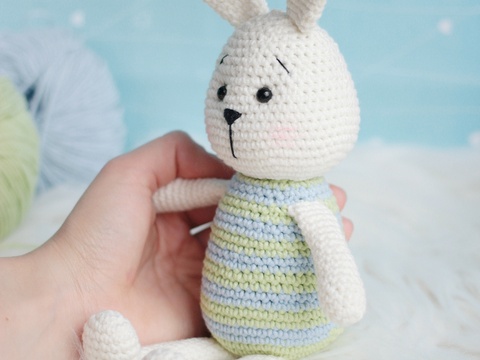 Crochet pattern Striped bunny amigurumi