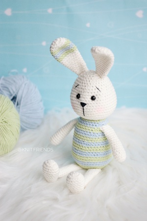 Crochet pattern Striped bunny amigurumi