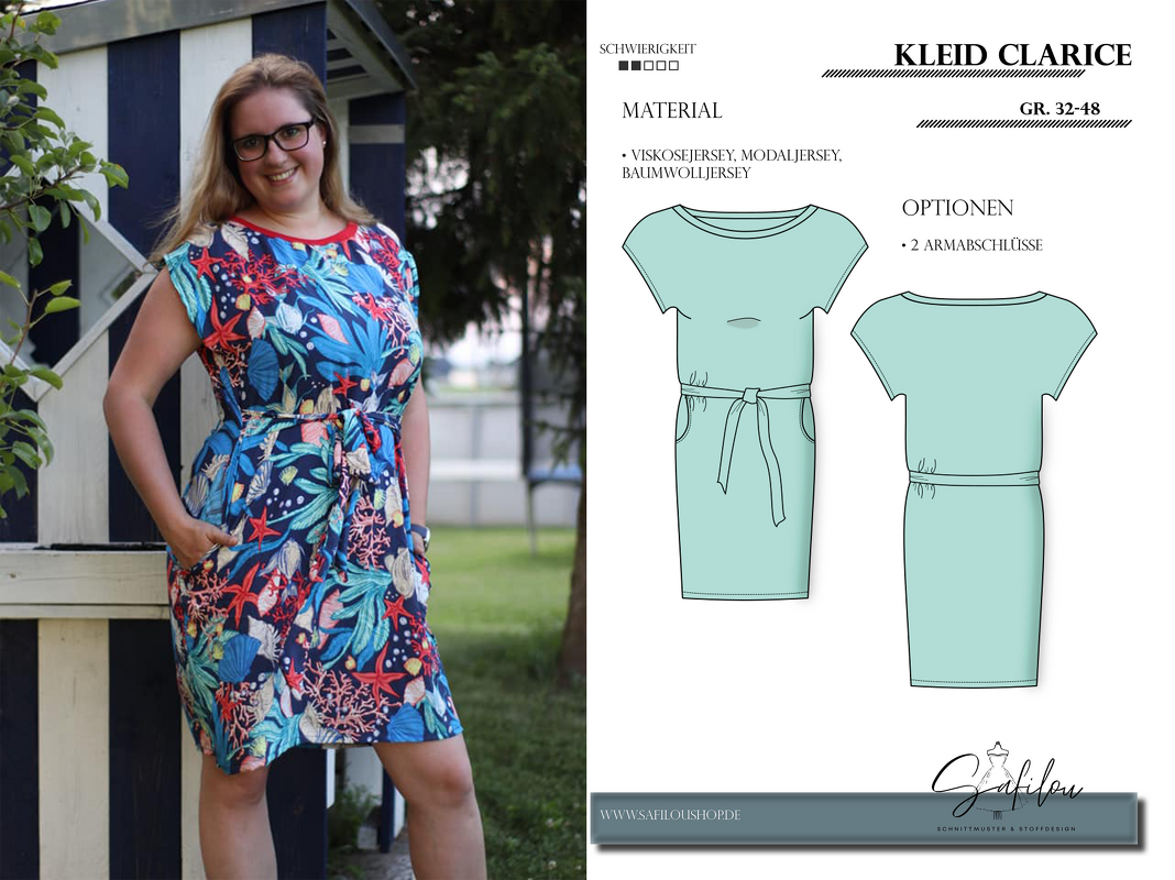 PDF-Schnittmuster Kleid Clarice- Taillengürtel (Gr. 32-48)