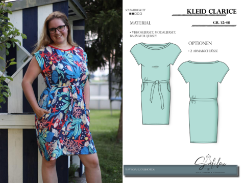 PDF-Schnittmuster Kleid Clarice- Taillengürtel (Gr. 32-48)