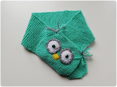 Strickanleitung Schal für Babys und Kinder mit tollem Eulenmotiv für Babys und Kinder bis zu 2 Jahren