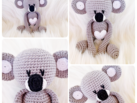 Häkelanleitung Koala mit Herz