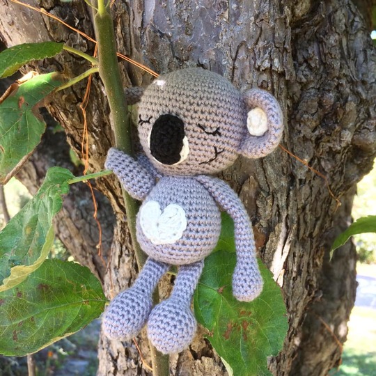 Häkelanleitung Koala mit Herz