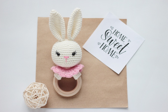 Crochet pattern Baby rattle bunny PDF