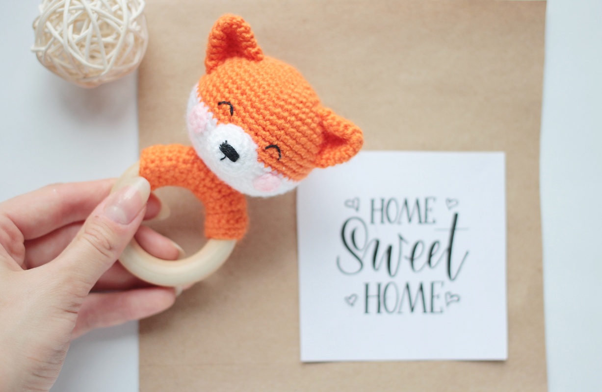 Crochet pattern Baby rattle Fox