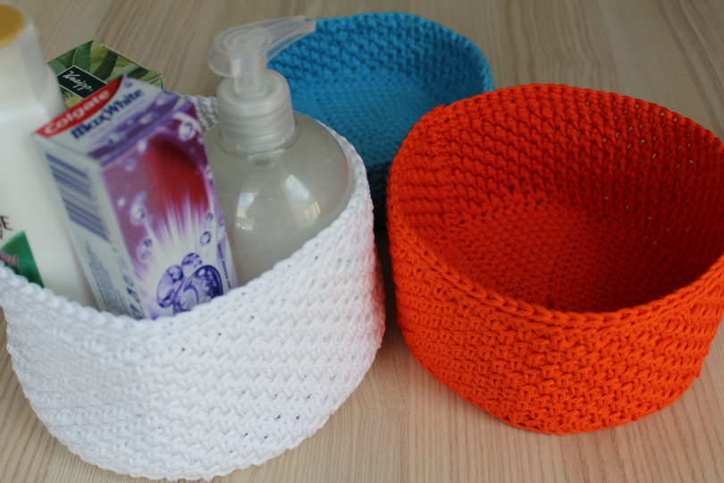 "Flechtwerk" gehäkeltes Körbchen