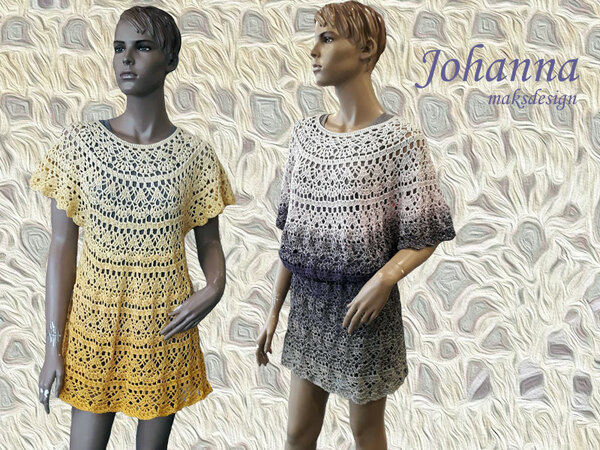 Häkelanleitung Kleid Johanna 2 Modelle Größe 32 bis 56