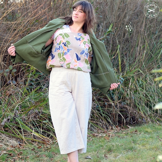 Culotte Midori pants pattern for short, 7/8, and full-length trousers.