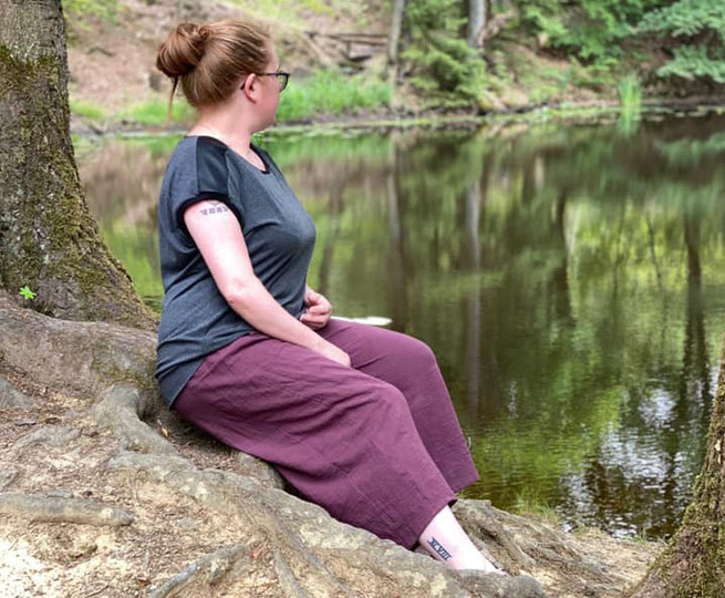 Culotte Midori pants pattern for short, 7/8, and full-length trousers.