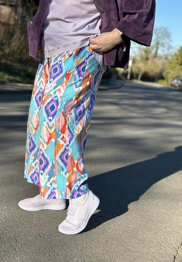 Culotte Midori pants pattern for short, 7/8, and full-length trousers.