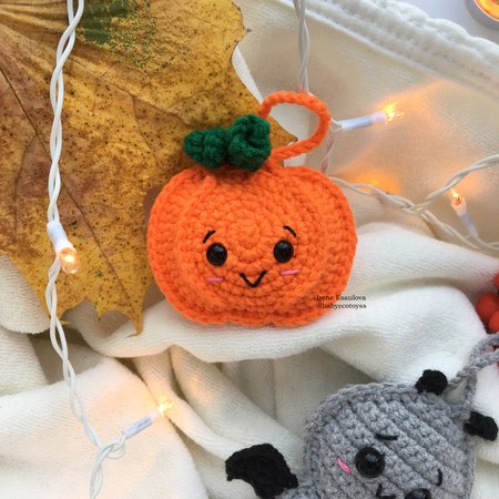 crochet pattern Flat Halloween Pumpkin ornament