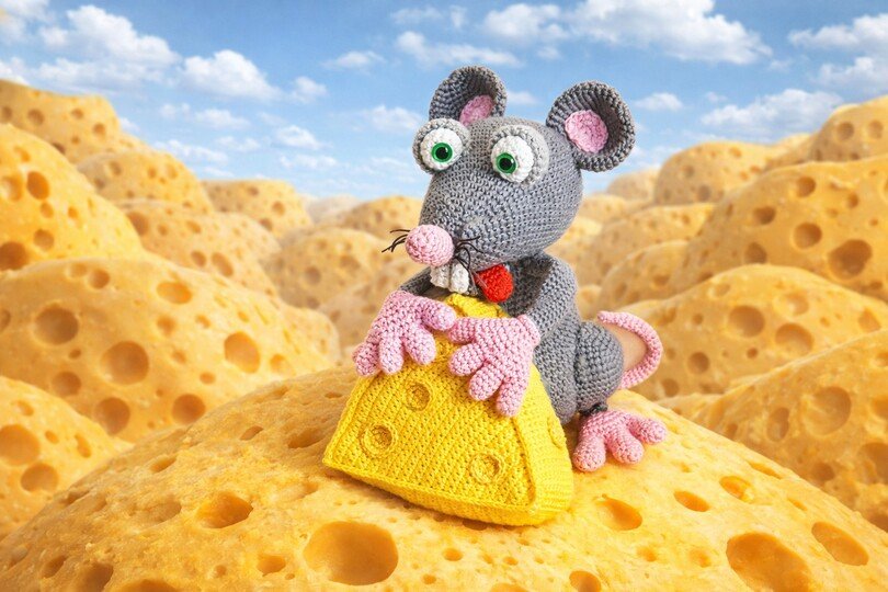 Häkelanleitung, Mausebert der Käsedieb