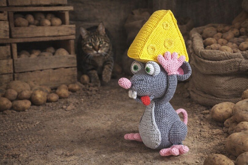 Häkelanleitung, Mausebert der Käsedieb