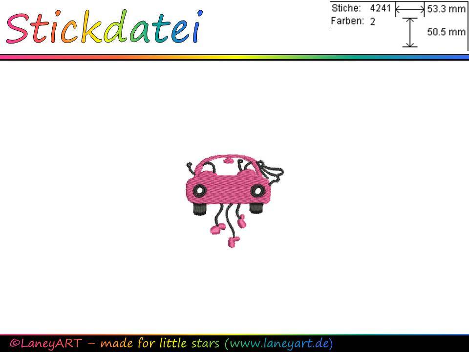 Stickdatei / Stickmotiv "Brautauto - Hochzeitspaar"