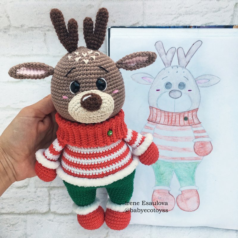 Crochet Amigurumi Pattern Christmas Reindeer Harry