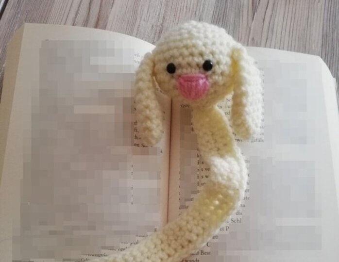 Häkelanleitung Lesezeichen Hase - 20 cm groß