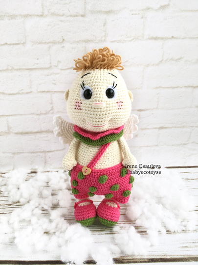 Amigurumi pattern Crochet angel Strawberry cupid