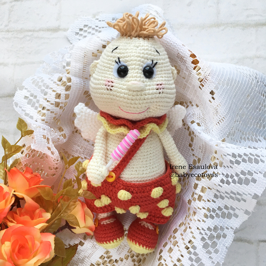 Amigurumi pattern Crochet angel Strawberry cupid