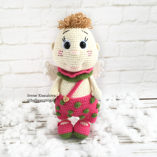 Amigurumi pattern Crochet angel Strawberry cupid
